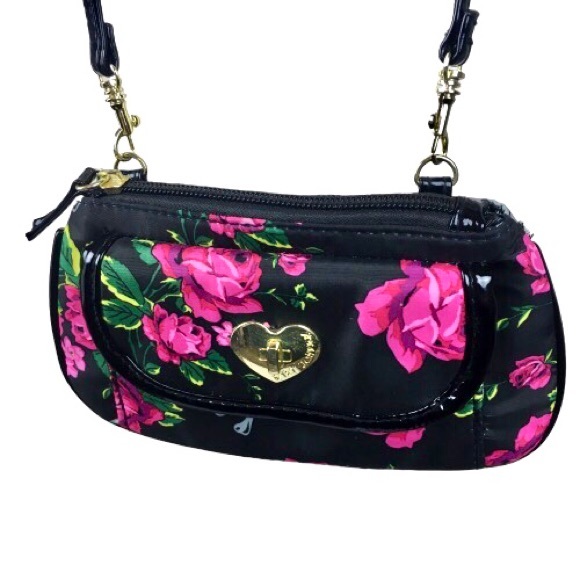Betsey Johnson Handbags - Betsey Johnson Mini Crossbody Purse Pink Florals